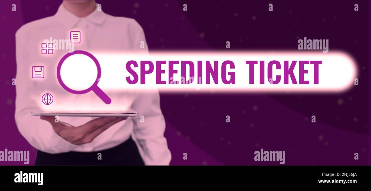 Hand writing sign Speeding Ticket. Concept psychological test