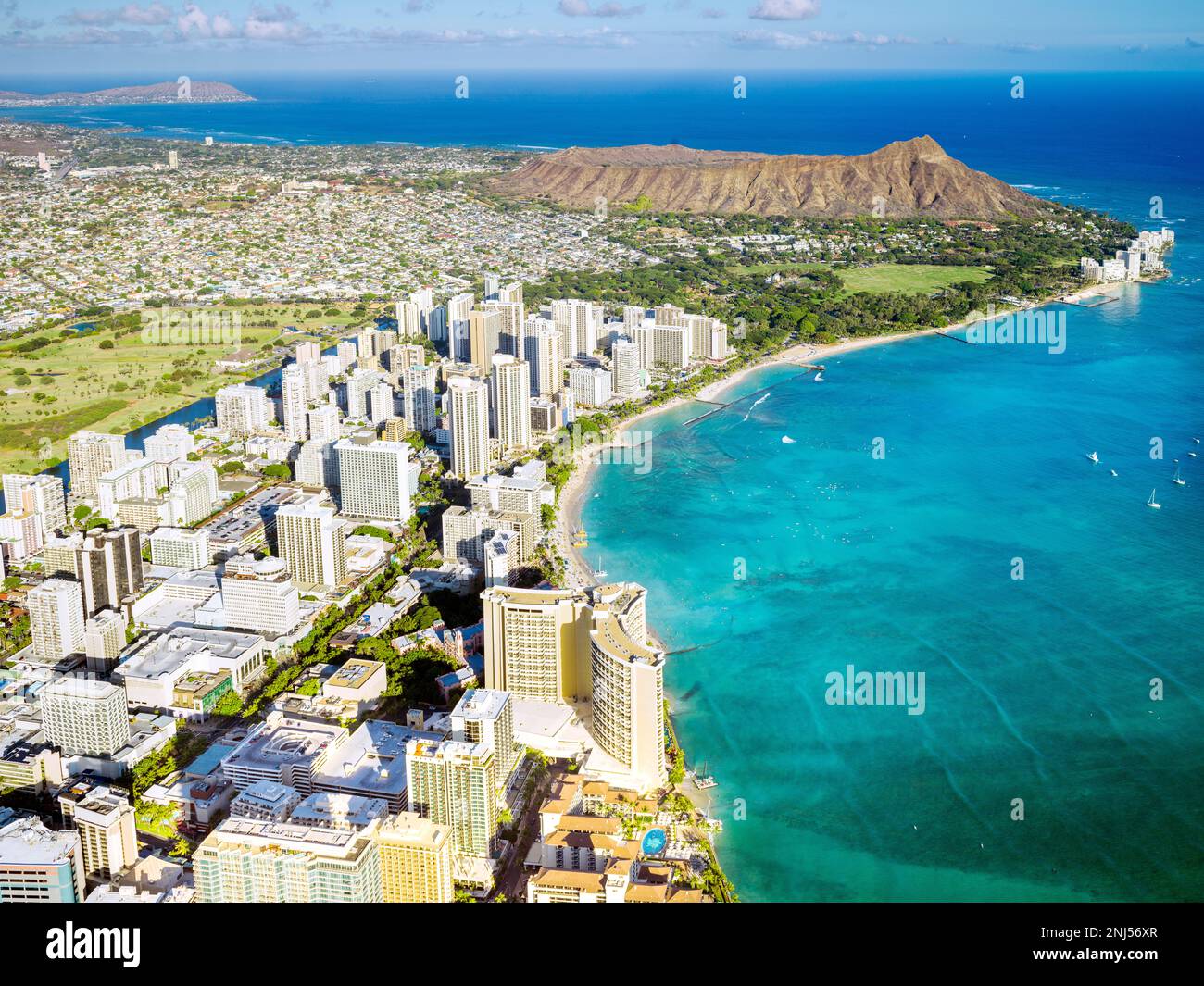 Aerial Photography,Helicopter Waikiki Beach and Diamond Head Crater ...