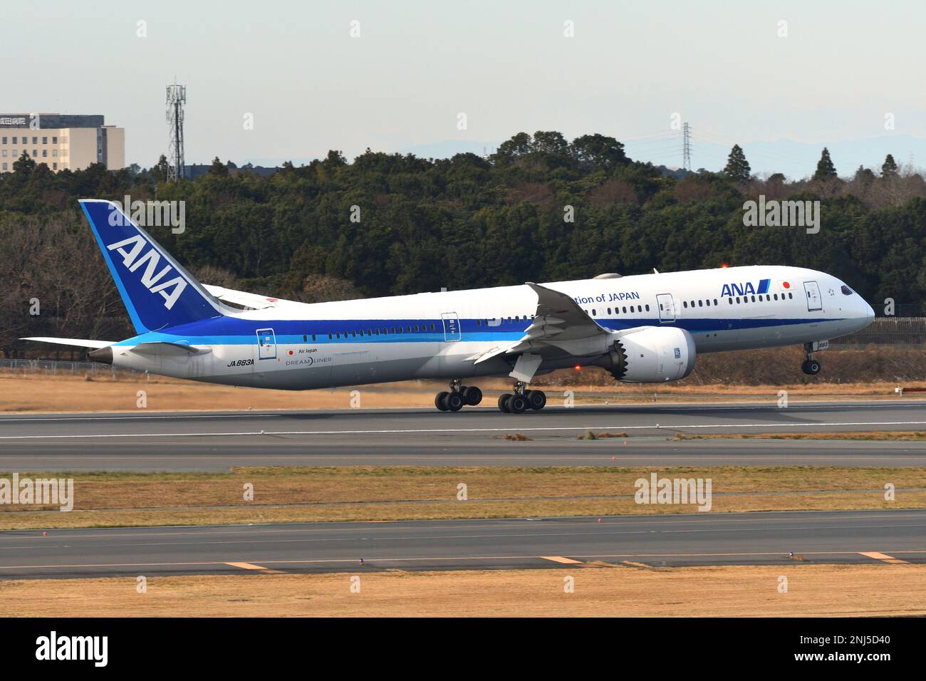 Chiba Prefecture, Japan - December 19, 2020: All Nippon Airways (ANA) Boeing B787-9 Dreamliner (JA883A) passenger plane. Stock Photo