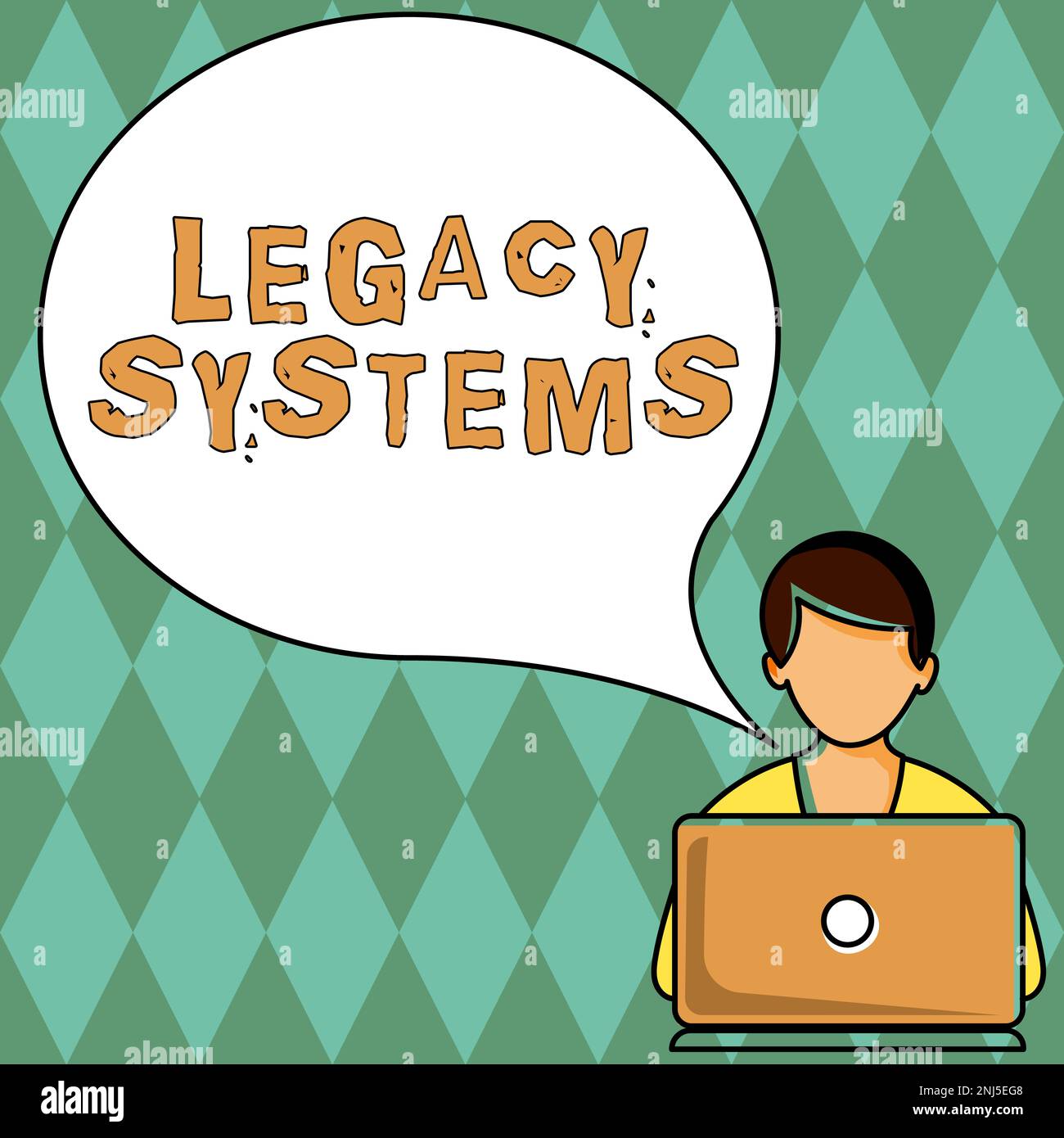 Conceptual display Legacy Systems, Word for old method technology ...
