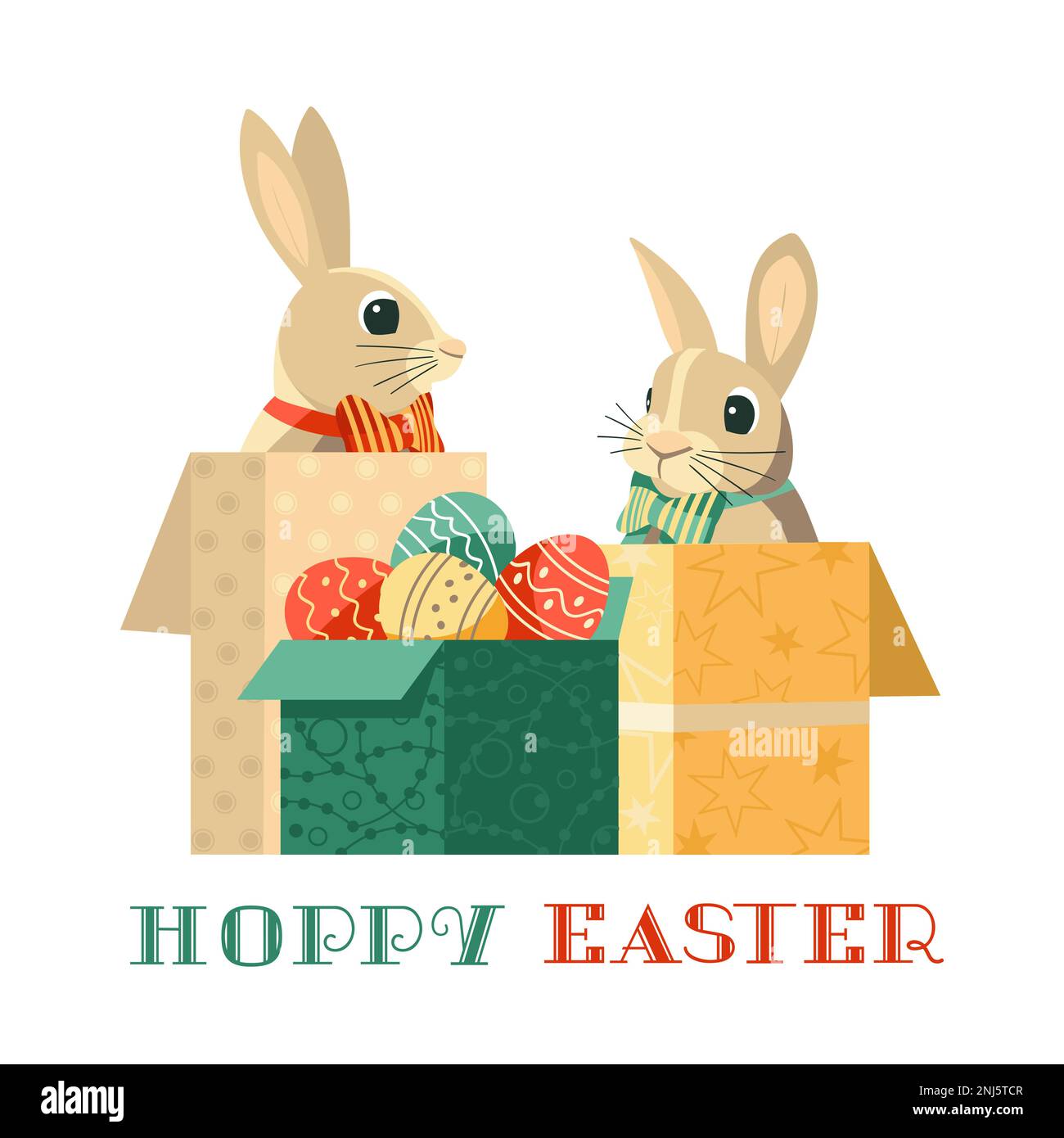 Hoppy Easter fancy holiday joy vector illustration Stock Vector