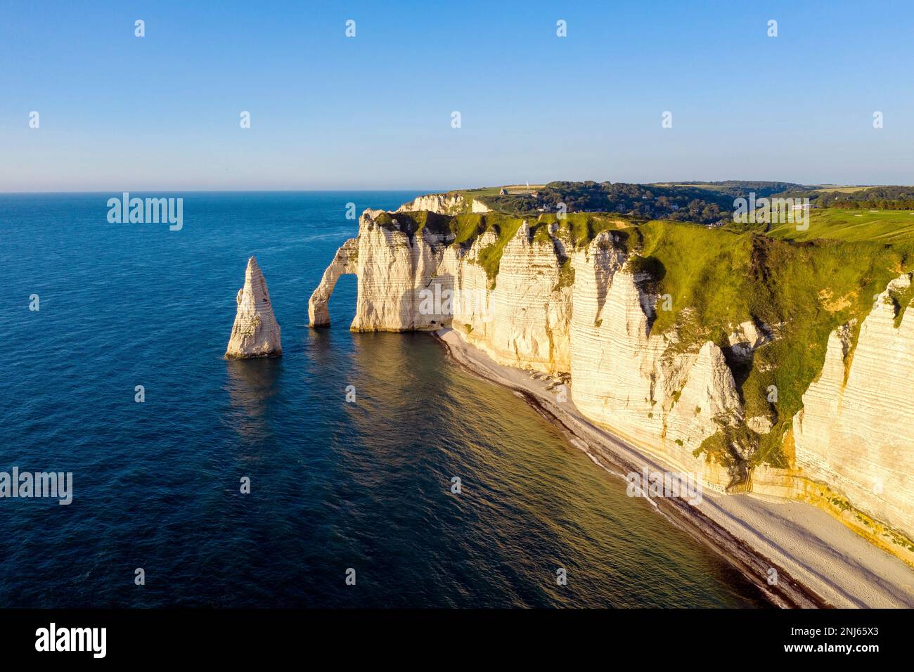 Aerial View of the Cliffs, ETRETAT Seine Maritime, Normany,France Stock ...