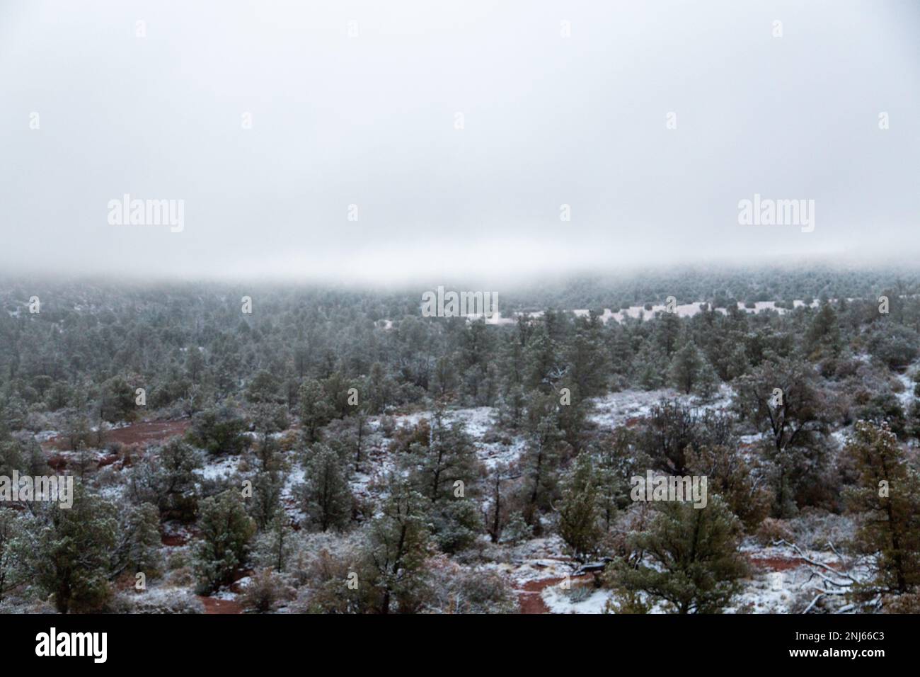 Snow in sedona stock photo alamy