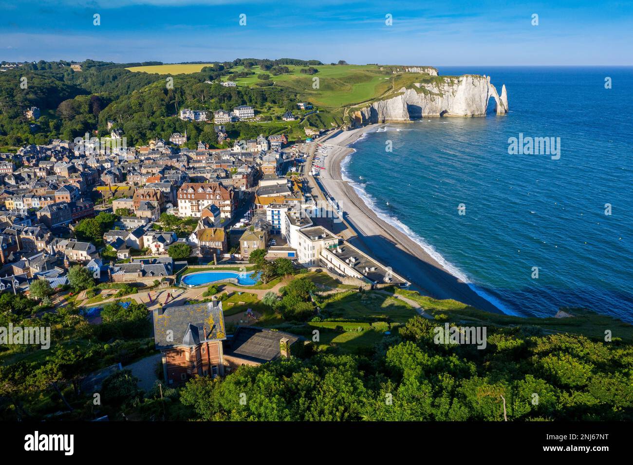Aerial View of the Cliffs, ETRETAT Seine Maritime, Normany,France Stock ...
