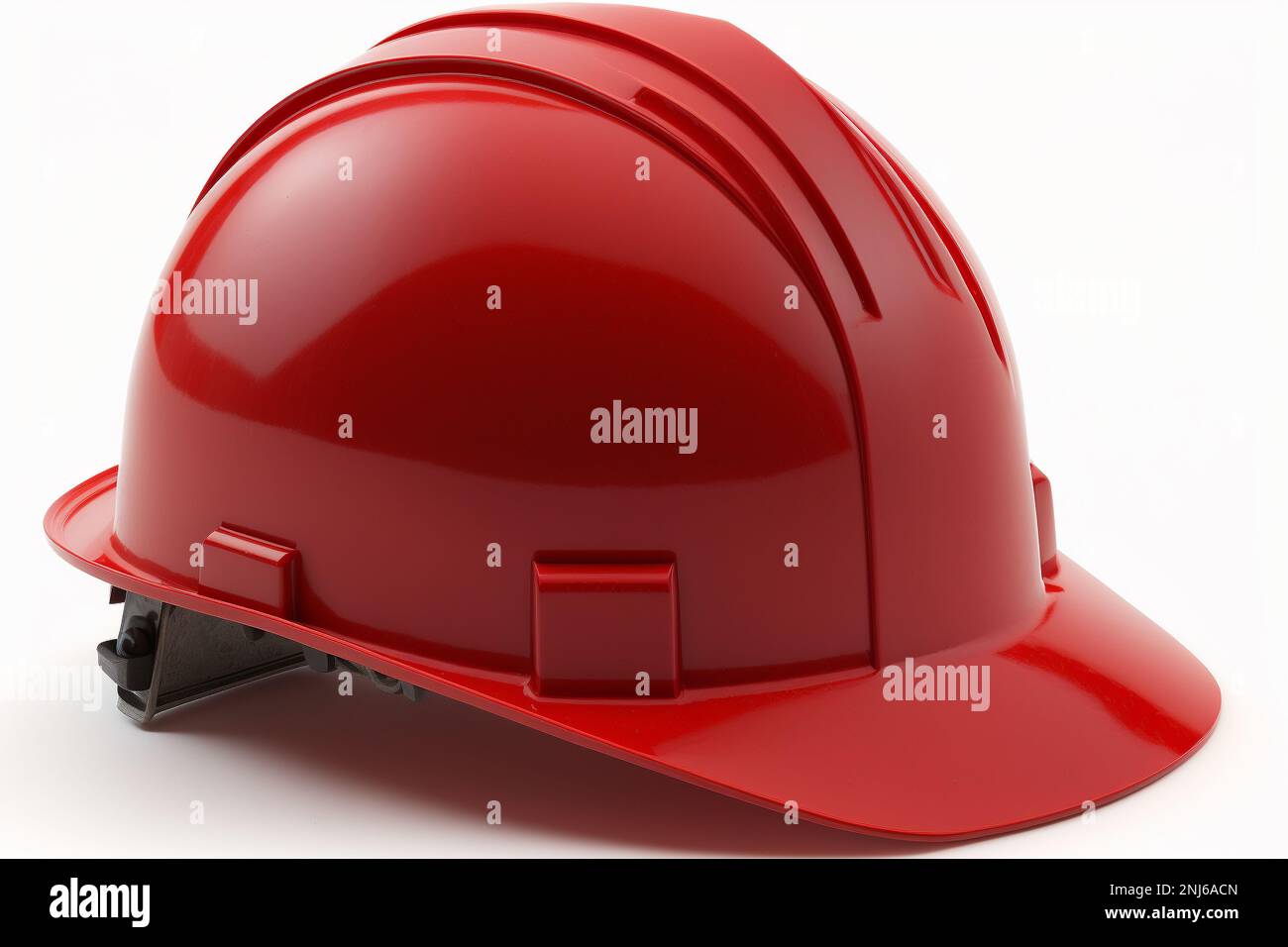 Red helmet on white background Stock Photo