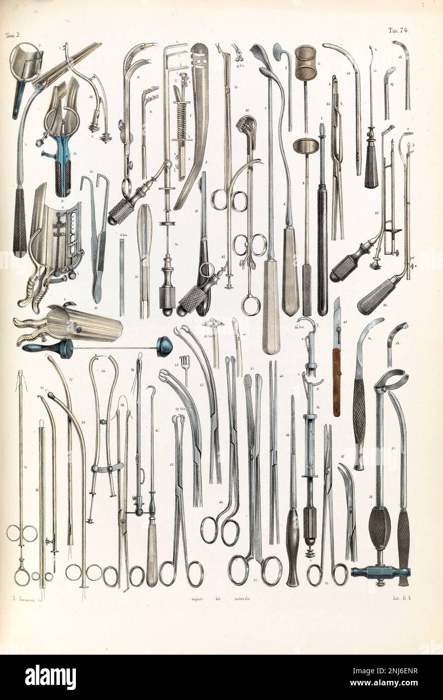 Victorian Surgical Instruments Ilustration Circa 1899 Stock Photo