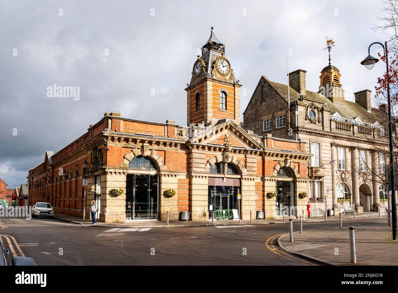The Market Hall in town centre of Crewe Cheshire UK Stock Photo Alamy