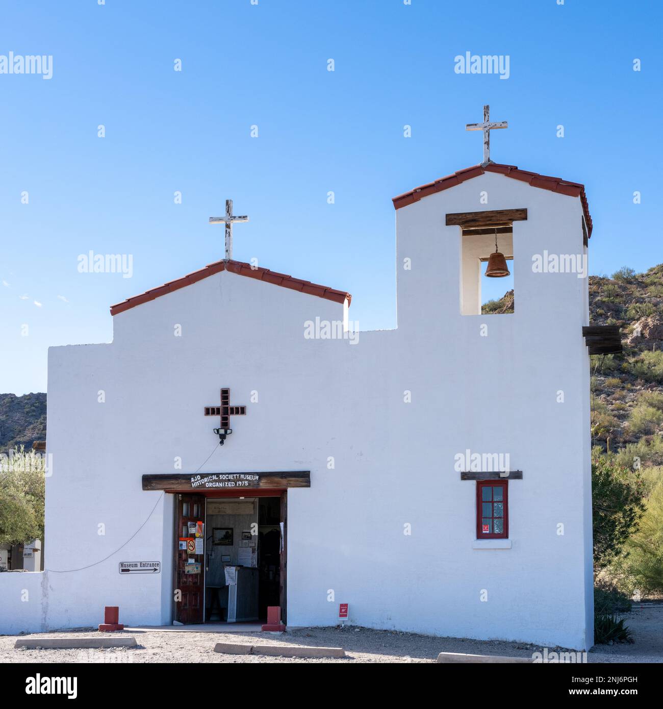 Ajo, AZ - Nov. 28, 2022: Ajo Historical Society Museum is housed in an old mission Stock Photo