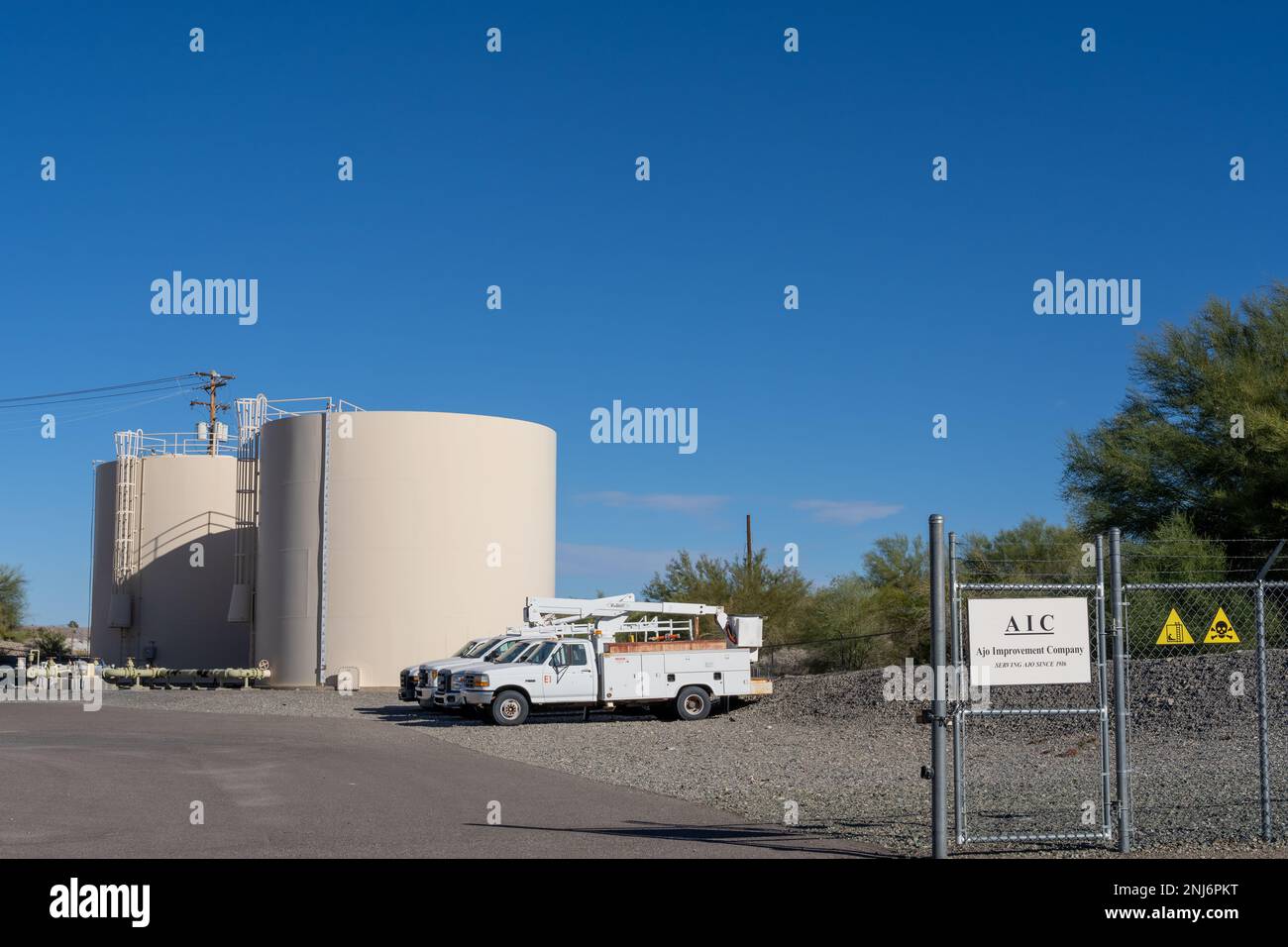 Ajo, AZ - Nov. 28, 2022: Ajo Improvement Company is a utility company providing public services for Ajo residents. Stock Photo