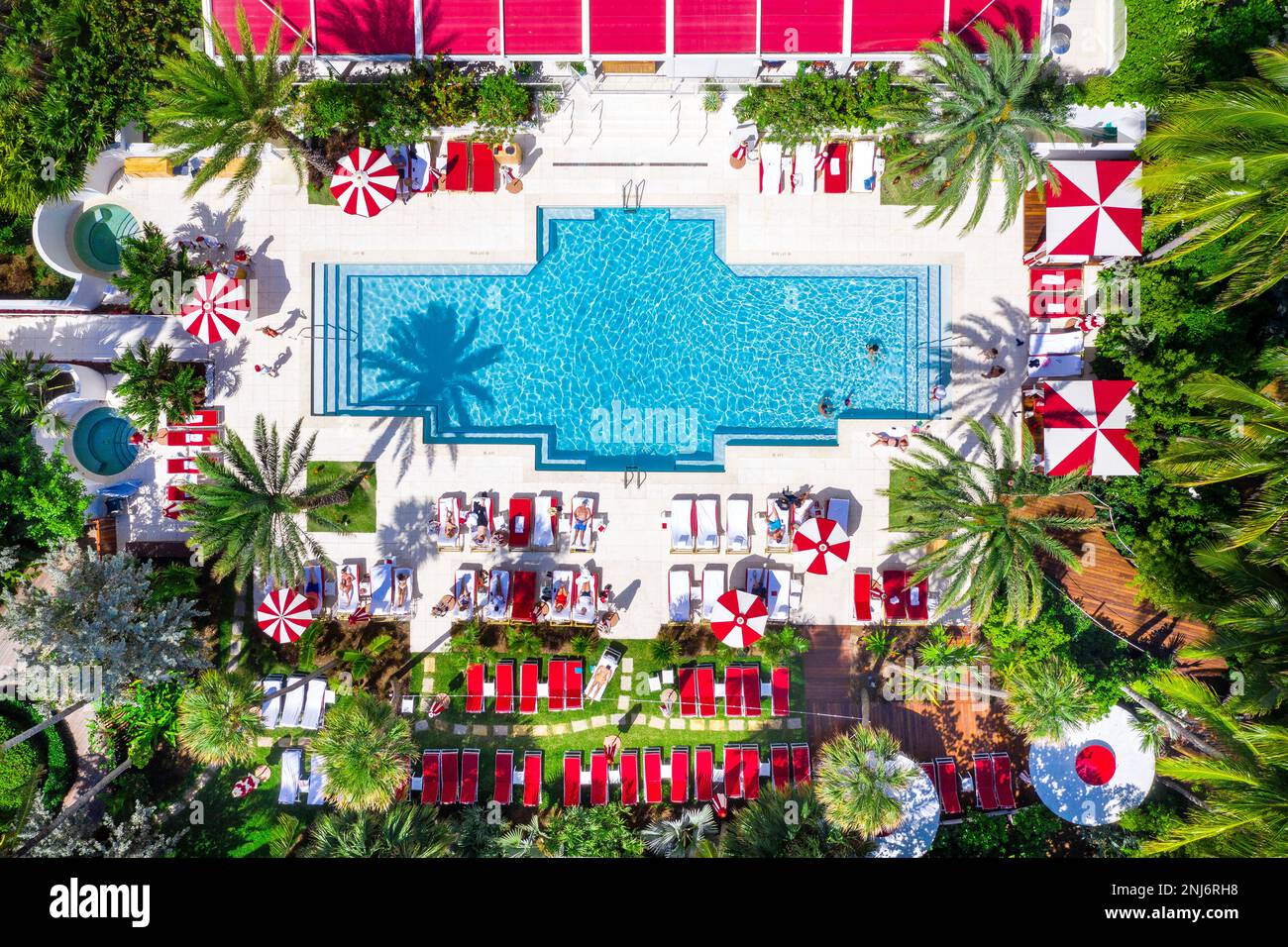 Aerial View Pool,Faena Hotel Miami Beach,Florida , USA Stock Photo