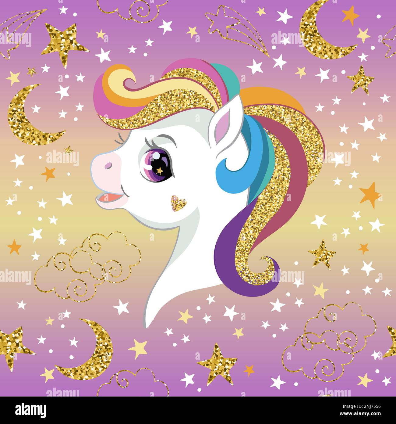 Gold Unicorn Head Clip Art Unicorn Head With Holly Headband Wreath,