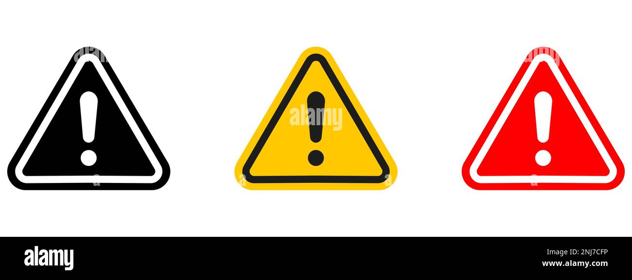 Caution warning signs set. Exclamation marks Stock Vector Image & Art