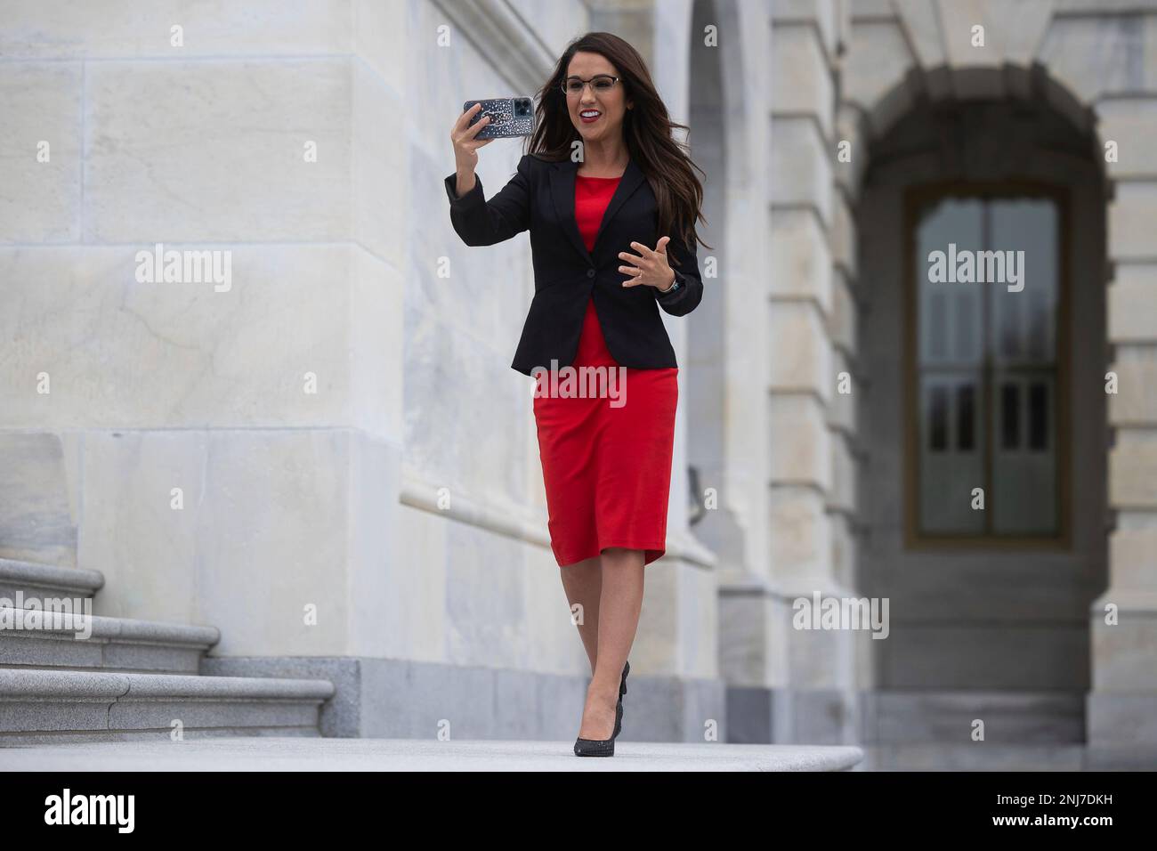 Rep. Lauren Boebert (R-Colo.) films a video on her phone outside the U.S. Capitol Sept. 30, 2022. (Francis Chung/E&E News/POLITICO via AP Images Stock Photo - Alamy Rep. Lauren Boebert (R-Colo.) films a video on her phone outside the U.S. Capitol Sept. 30, 2022. (Francis Chung/E&E News/POLITICO via AP Images Stock Photo - Alamy