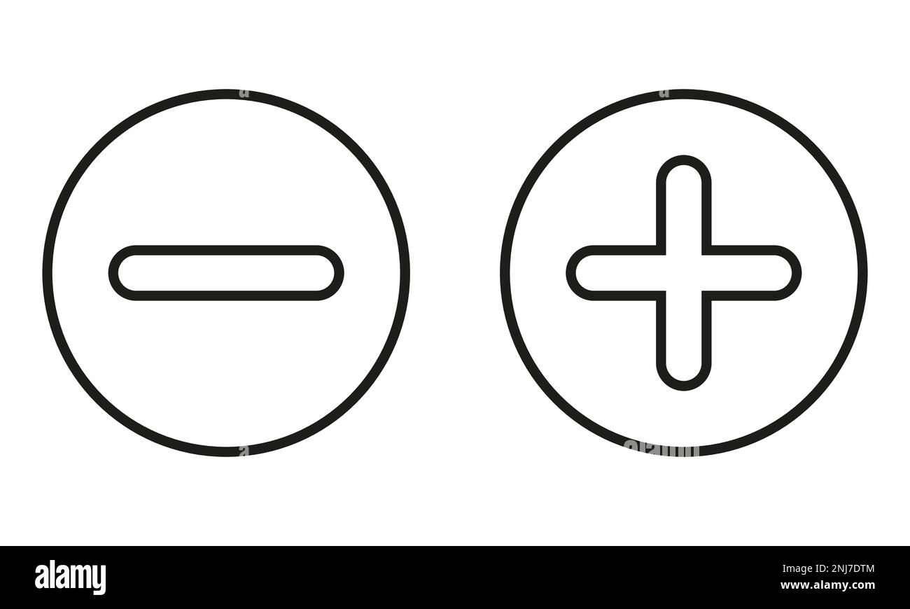 plus and minus signs vector icons set Stock Vector Image & Art - Alamy
