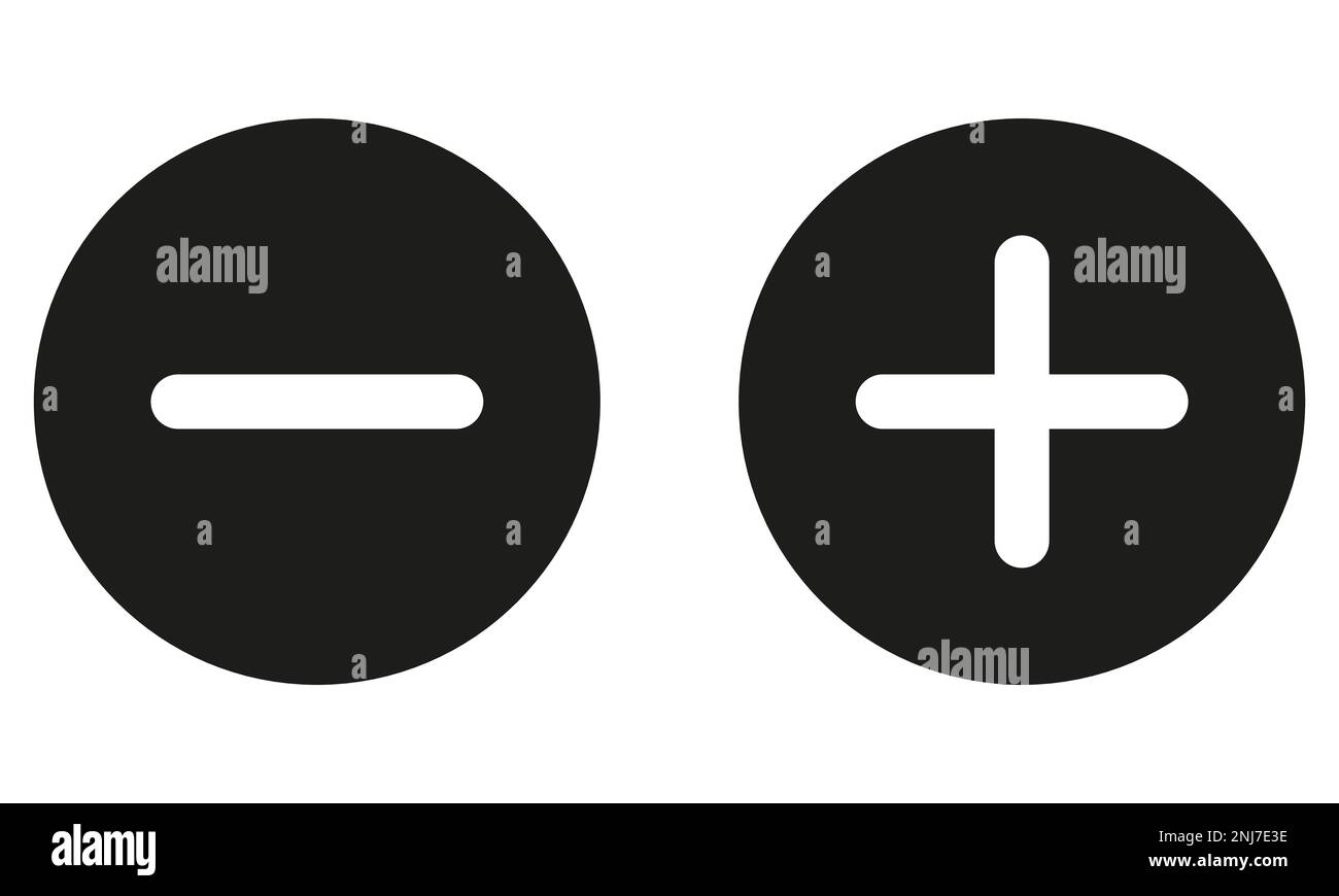 plus and minus signs vector icons set Stock Vector Image & Art - Alamy