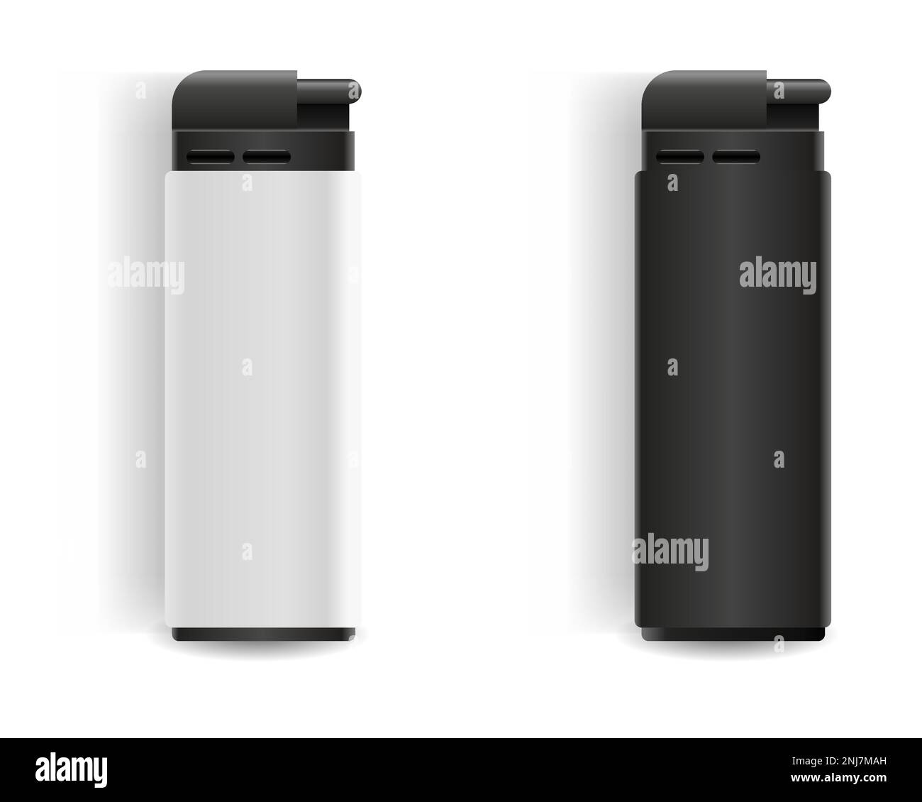 Realistic Template Blank White Lighter Empty Mock Up Stock Vector Image