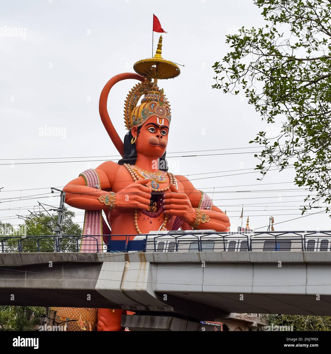 New Delhi India June 21 2022 Big Statue Of Lord Hanuman Near The