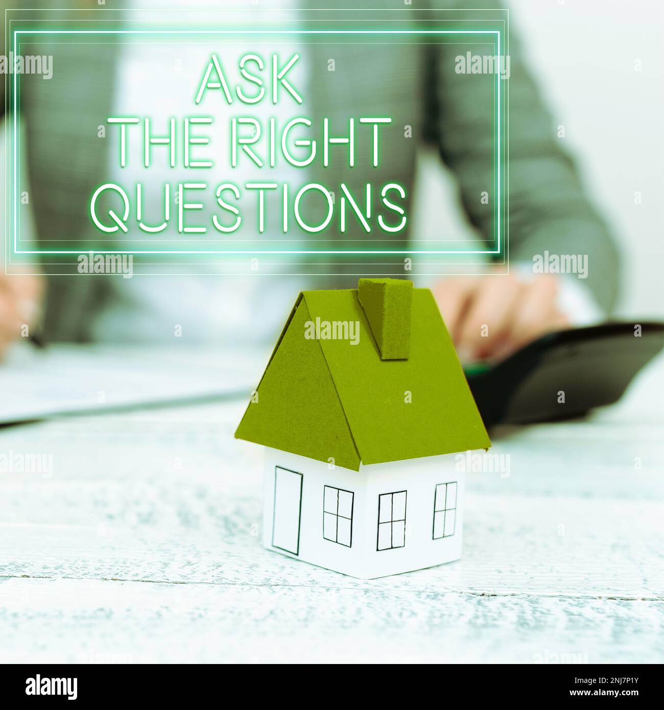 Inspiration showing sign Ask The Right Questions. Business concept Look ...