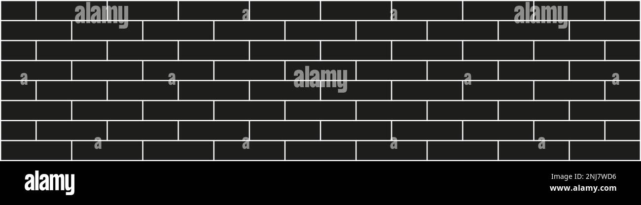 Realistic light black brick wall background. Distressed overlay texture of old brickwork, grunge abstract halftone pattern. Stock Vector