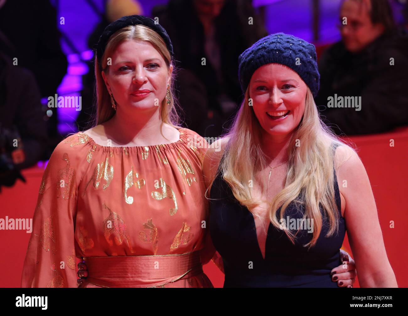Berlin, Germany. 17th February 2023. Jördis Triebel and Silke Bodenbender at the premiere gala screening for the film Someday We’ll Tell Each Other Everything (Irgendwann Werden Wir Uns Alles Erzählen) at the 73rd Berlinale International Film Festival, Berlinale Palast. Credit: Doreen Kennedy/Alamy Live News. Stock Photo