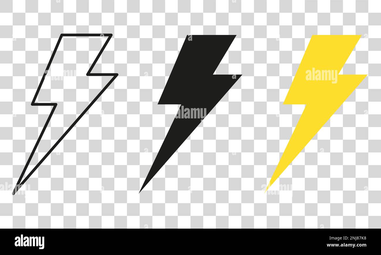 Vector electric lightning bolt logo set isolated on white background ...