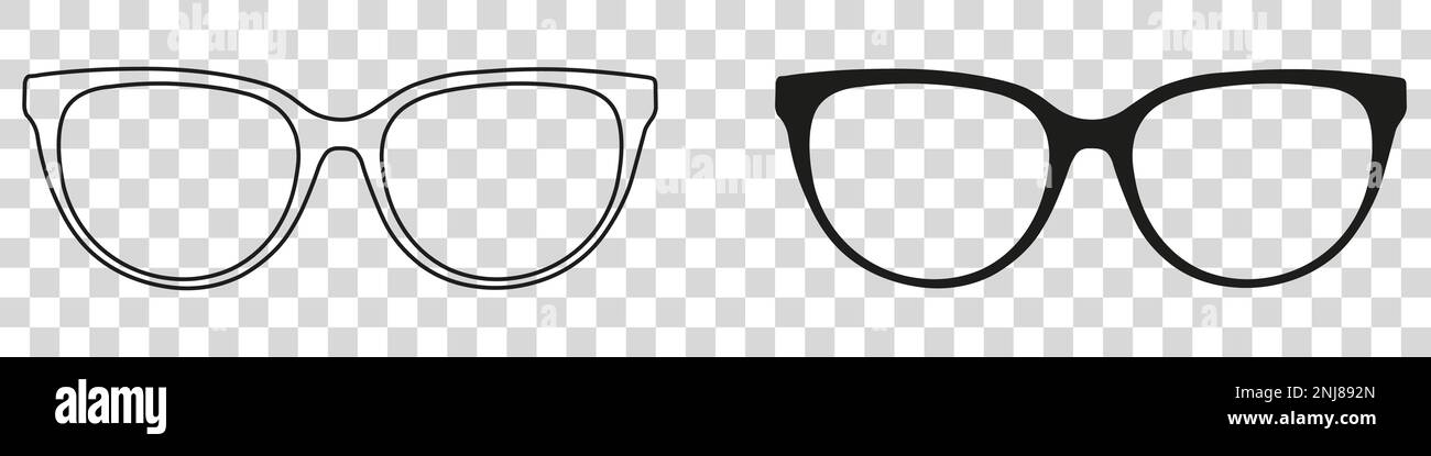 A set of glasses isolated. Vector glasses model icons. Sunglasses ...