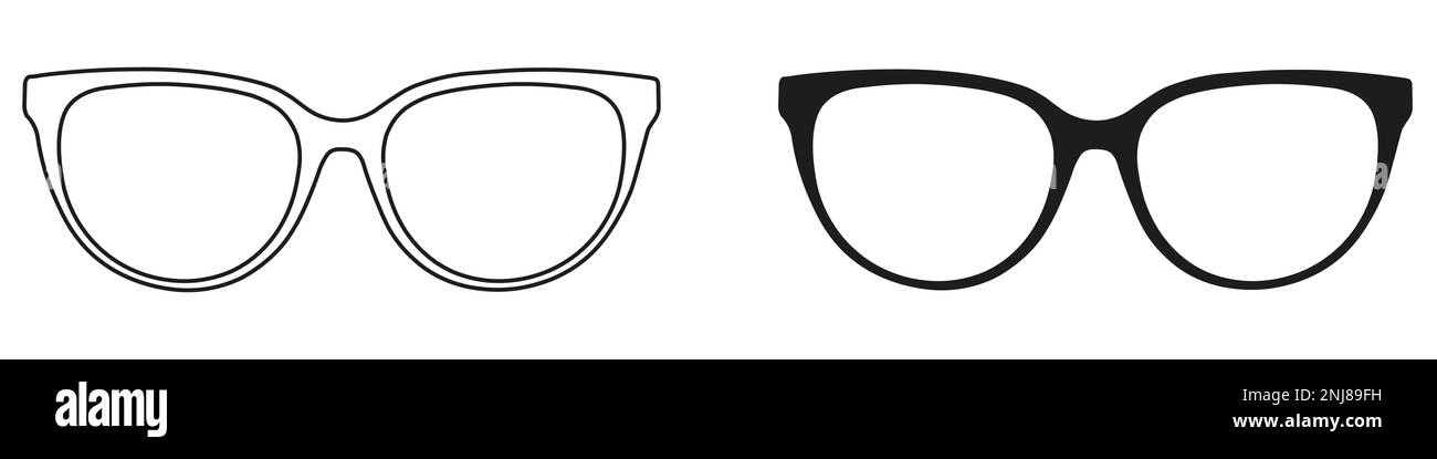 A set of glasses isolated. Vector glasses model icons. Sunglasses ...