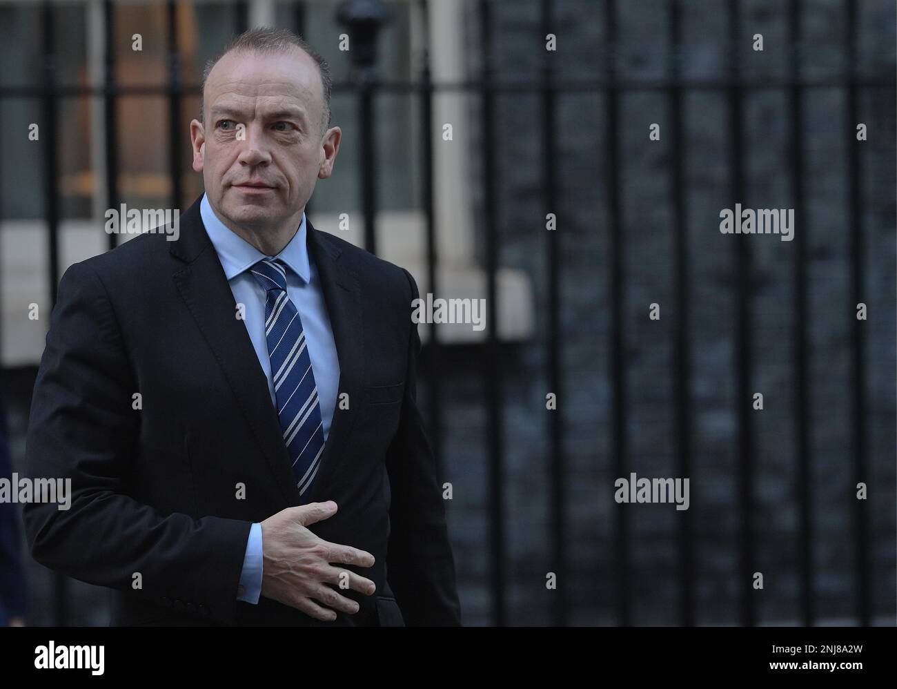 London, Downing Street, UK, 7th February 2023. Chris Heaton-Harris MP Sec of State for Northern Ireland. Stock Photo