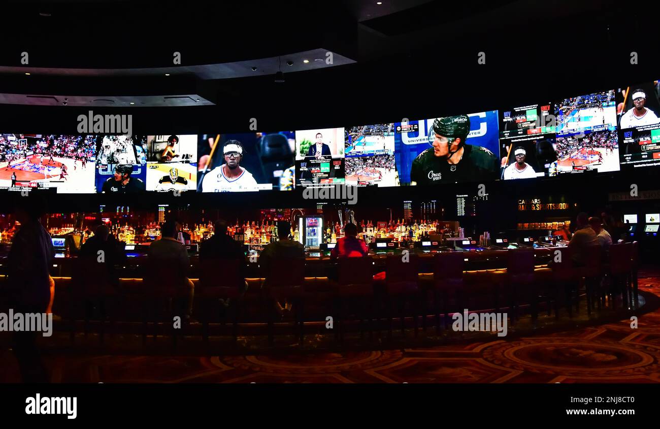 Las Vegas Sports Book, Caesars Palace on the Las Vegas Strip Stock
