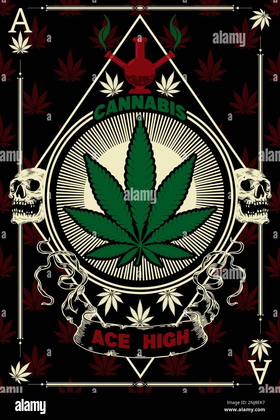 Cannabis Ace High Weed Marijuana Ace Of Spades Playing Card