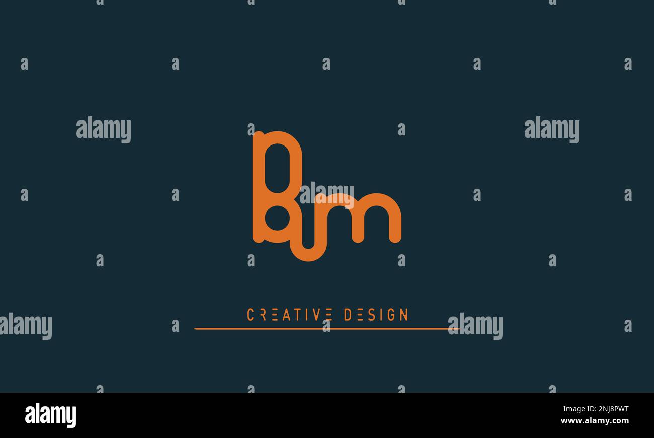 Alphabet letters Initials Monogram logo BM , MB Stock Vector