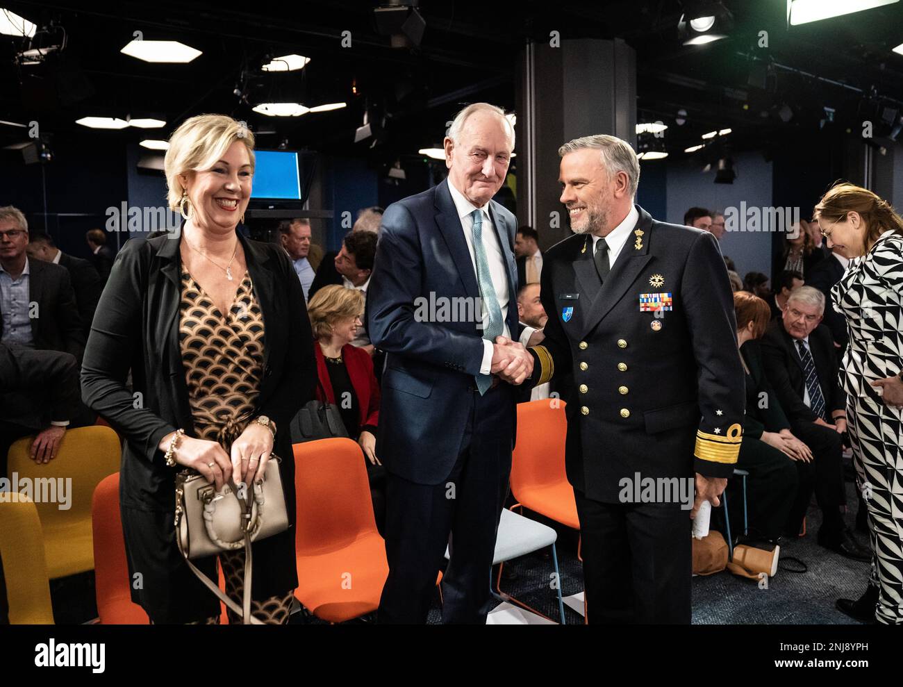 THE HAGUE - Netherlands, 22/02/2023, Johan Remkes and Admiral Rob Bauer,  chairman of the NATO