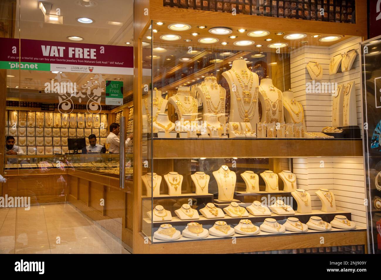 Gold displayed in Bahrain gold souq. Manama, Bahrain Stock Photo Alamy