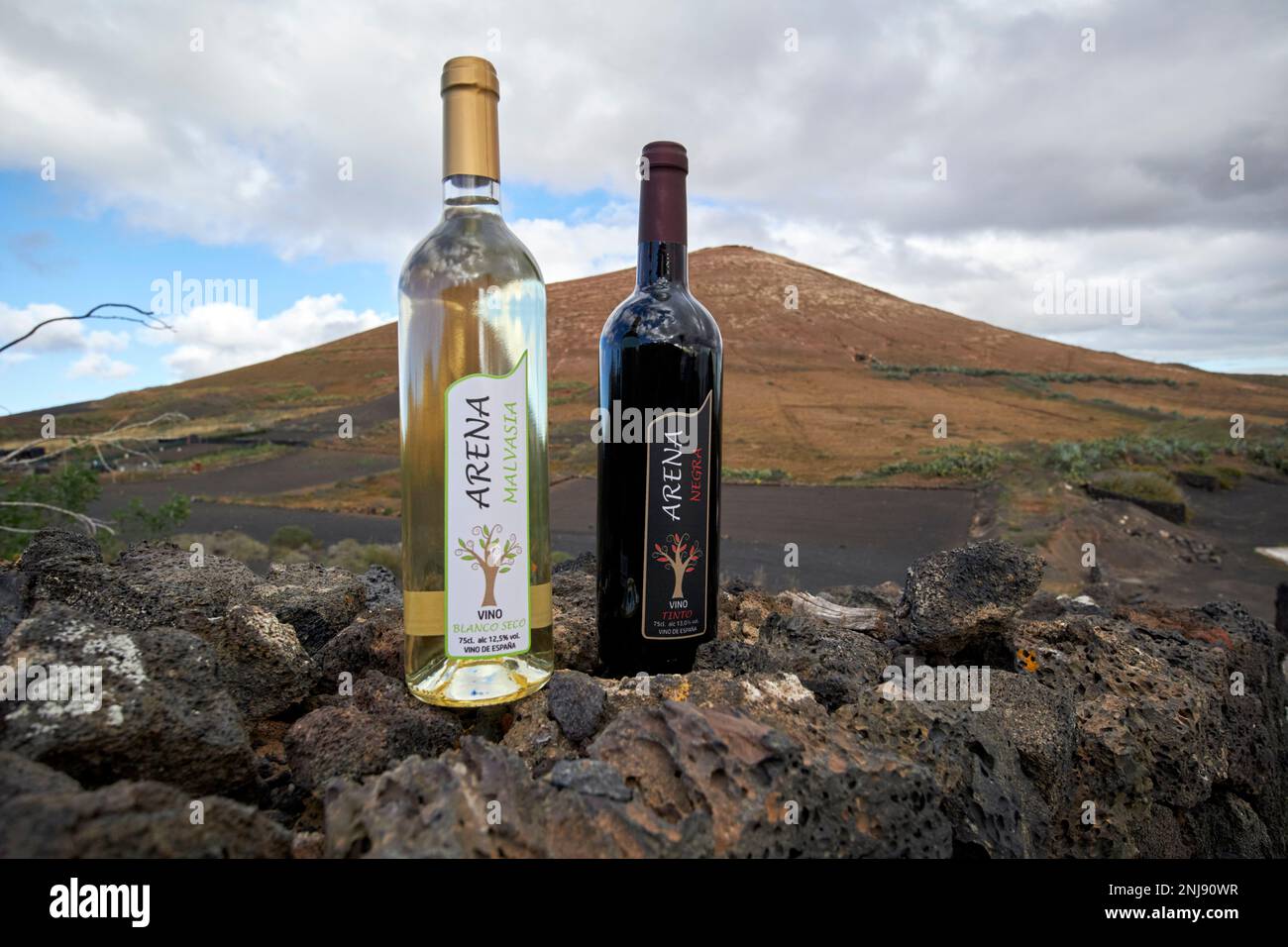 bottles of arena malvasia white wine arena negra red wine from vega