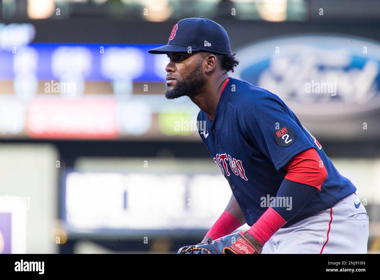 Franchy Cordero starting at first base, batting 8th for Boston Red