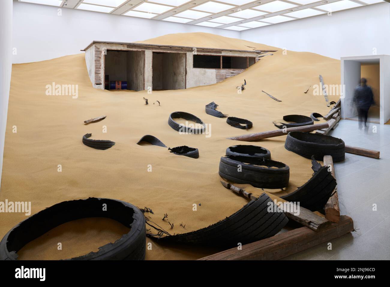 Installation view of Triple Bluff Canyon and M25,Mike Nelson Extinction Beckons exhibition at