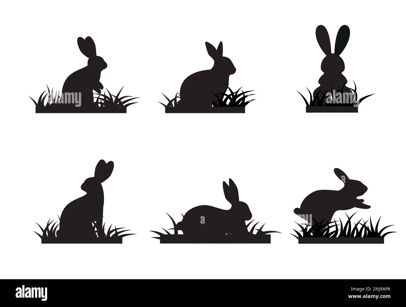 Easter illustration with rabbit and grass and eggs.Easter Background ...