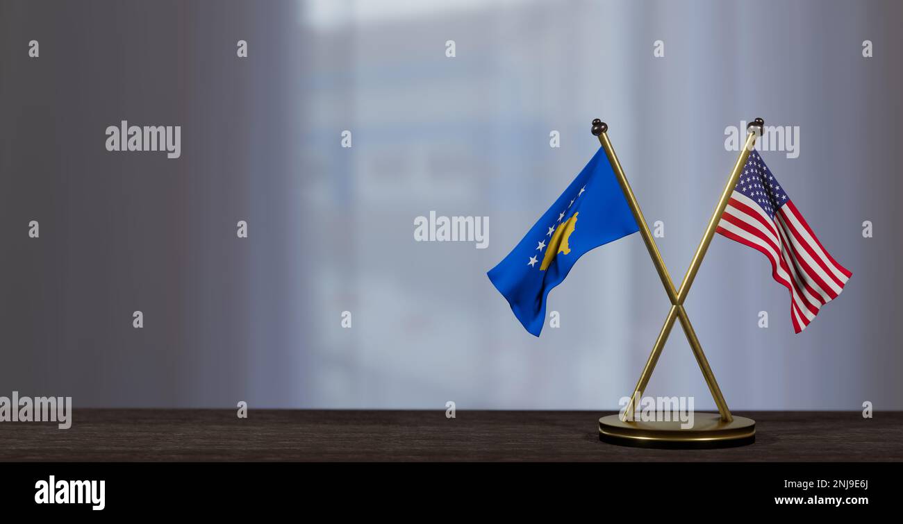 Germany and Kosovo flags. 3D Waving flag design. Germany Kosovo flag,  picture, wallpaper. Germany vs Kosovo image,3D rendering. Germany Kosovo  relatio Stock Photo - Alamy