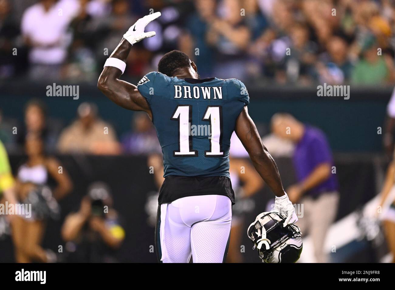 Philadelphia, PA, USA. 19th Sep, 2022. Philadelphia Eagles wide receiver  A.J. BROWN (11) in action during a week two game between the Philadelphia  Eagles and the Minnesota Vikings Monday, Sept 19, 2022;