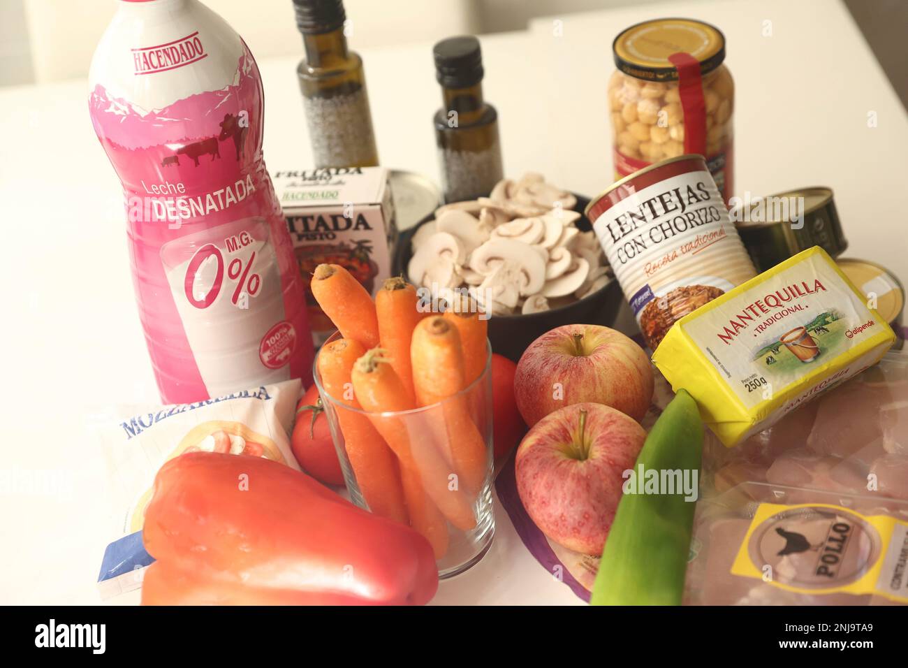 Different food products in a home, on September 16, 2022, in Madrid