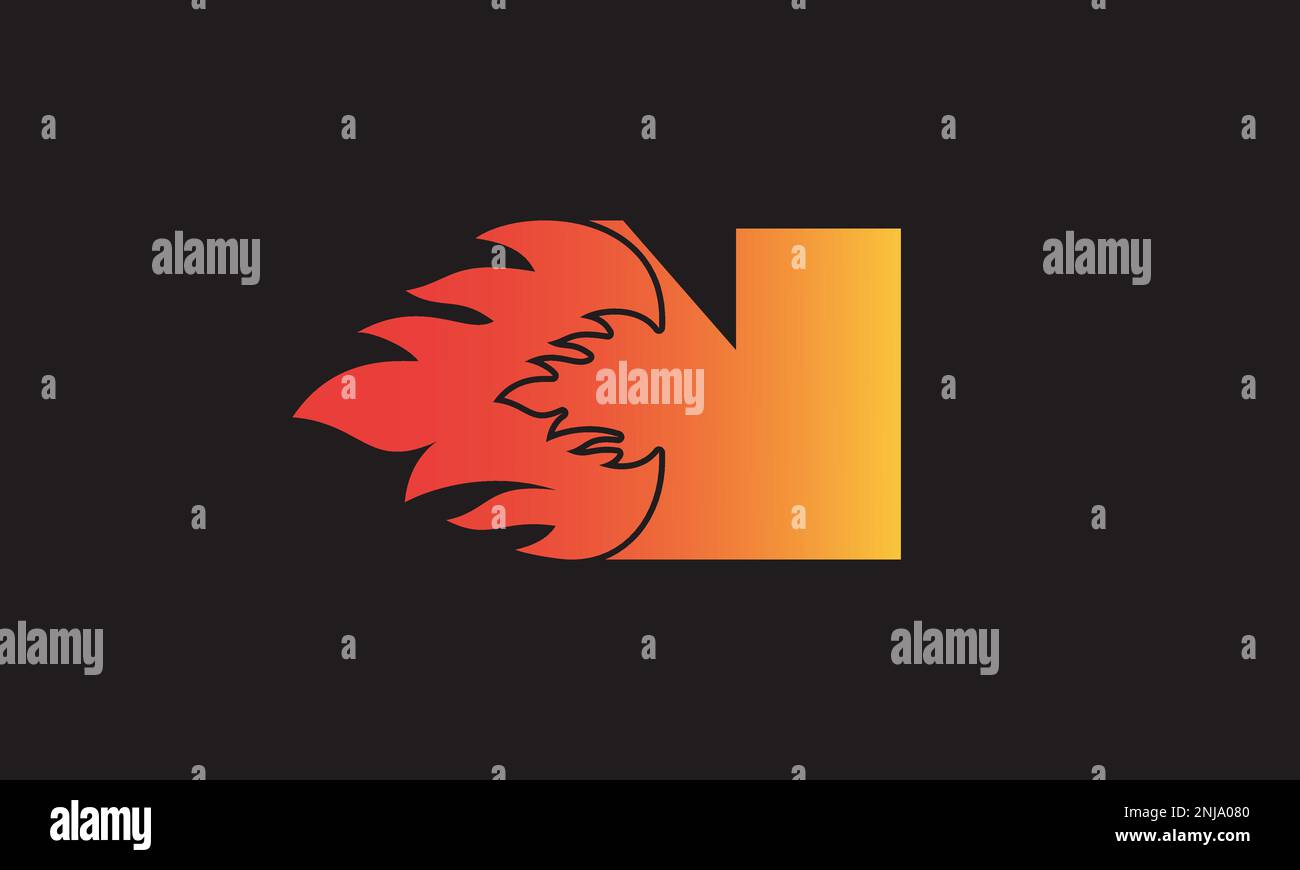 Flame Letter N Logo Design Vector Template. Beautiful Logotype Design ...