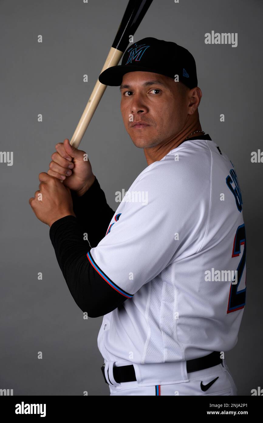 This is a 2023 photo of Avisail Garcia of the Miami Marlins baseball team.  This image reflects the Marlins active roster as of Wednesday, Feb. 22, 2023,  when this image was taken. (