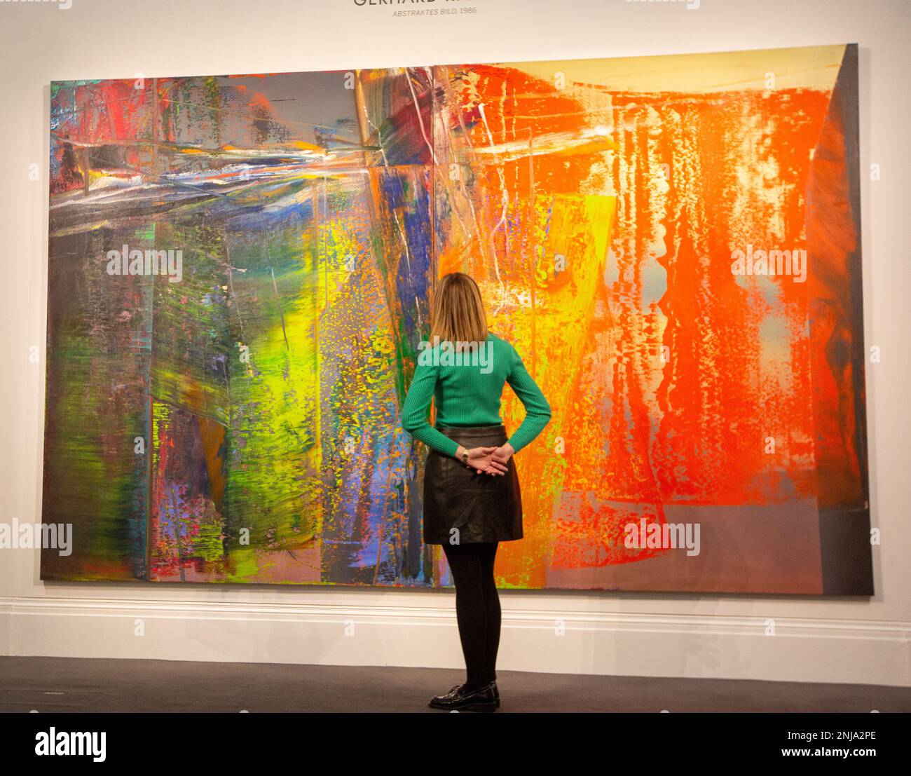 London, England, UK. 22nd Feb, 2023. Gerhard Richter's Greatest Monumental Abstract Masterpieces, estimated in excess of Â£20 million is seen ahead of Sotheby's Auctions of Modern & Contemporary Art in London. (Credit Image: © Tayfun Salci/ZUMA Press Wire) EDITORIAL USAGE ONLY! Not for Commercial USAGE! Stock Photo