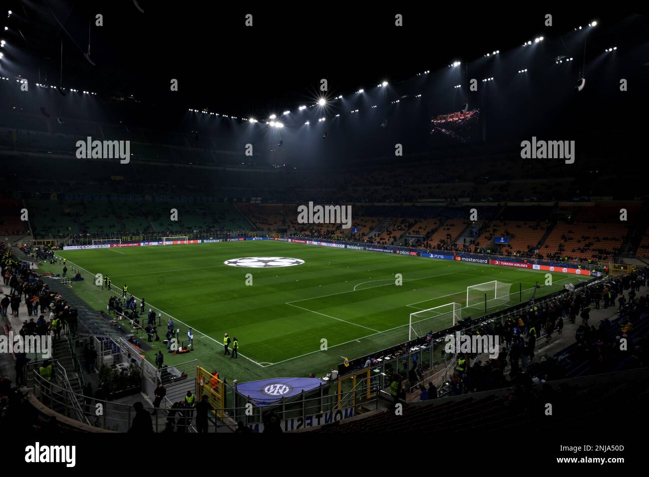 Milan, Italy, 22nd February 2023. A general view prior to kick off in the UEFA Champions League match at Giuseppe Meazza, Milan. Picture credit should read: Jonathan Moscrop / Sportimage Stock Photo