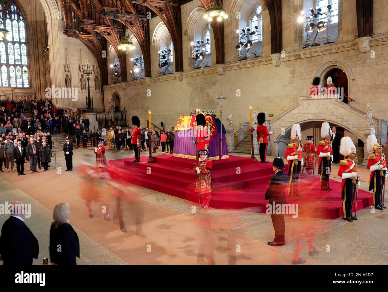 The King's Bodyguards, formed of Gentlemen at Arms, Yeomen of the Guard and Scots Guards, change