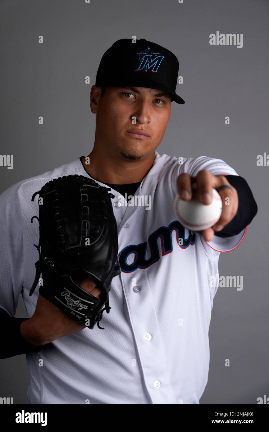 This is a 2023 photo of Robert Garcia of the Miami Marlins baseball team.  This image reflects the Marlins active roster as of Wednesday, Feb. 22,  2023, when this image was taken. (