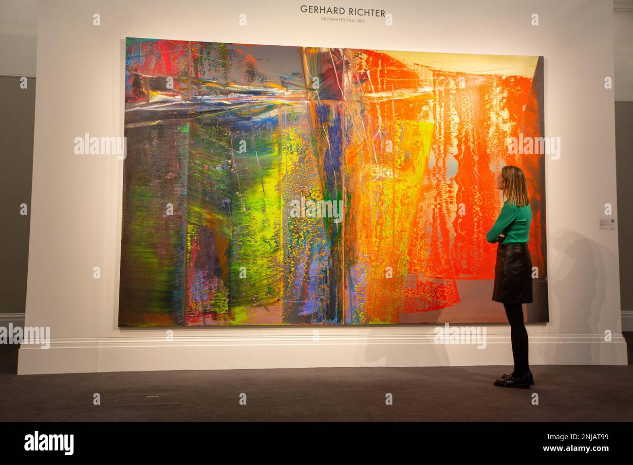 London, England, UK. 22nd Feb, 2023. Gerhard Richter's Greatest Monumental Abstract Masterpieces, estimated in excess of Â£20 million is seen ahead of Sotheby's Auctions of Modern & Contemporary Art in London. (Credit Image: © Tayfun Salci/ZUMA Press Wire) EDITORIAL USAGE ONLY! Not for Commercial USAGE! Stock Photo