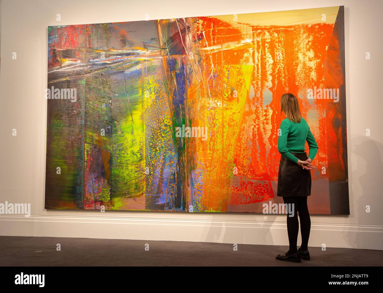 London, England, UK. 22nd Feb, 2023. Gerhard Richter's Greatest Monumental Abstract Masterpieces, estimated in excess of Â£20 million is seen ahead of Sotheby's Auctions of Modern & Contemporary Art in London. (Credit Image: © Tayfun Salci/ZUMA Press Wire) EDITORIAL USAGE ONLY! Not for Commercial USAGE! Stock Photo