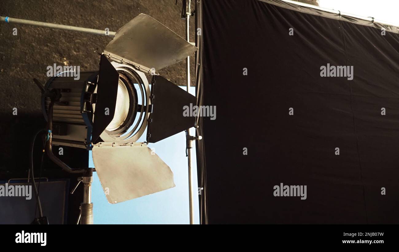 Film light for video production camera in studio set. Use as studio ...