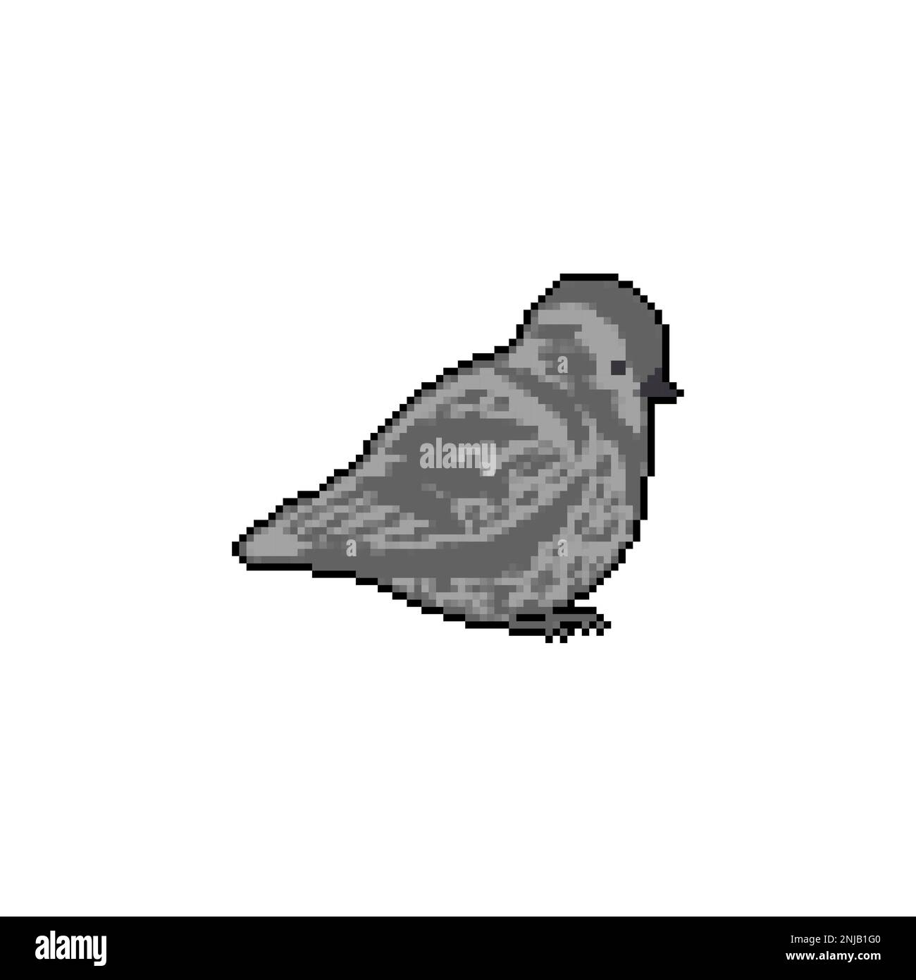 Sparrow pixel art. 8 bit Small bird. Vector illustration Stock Vector